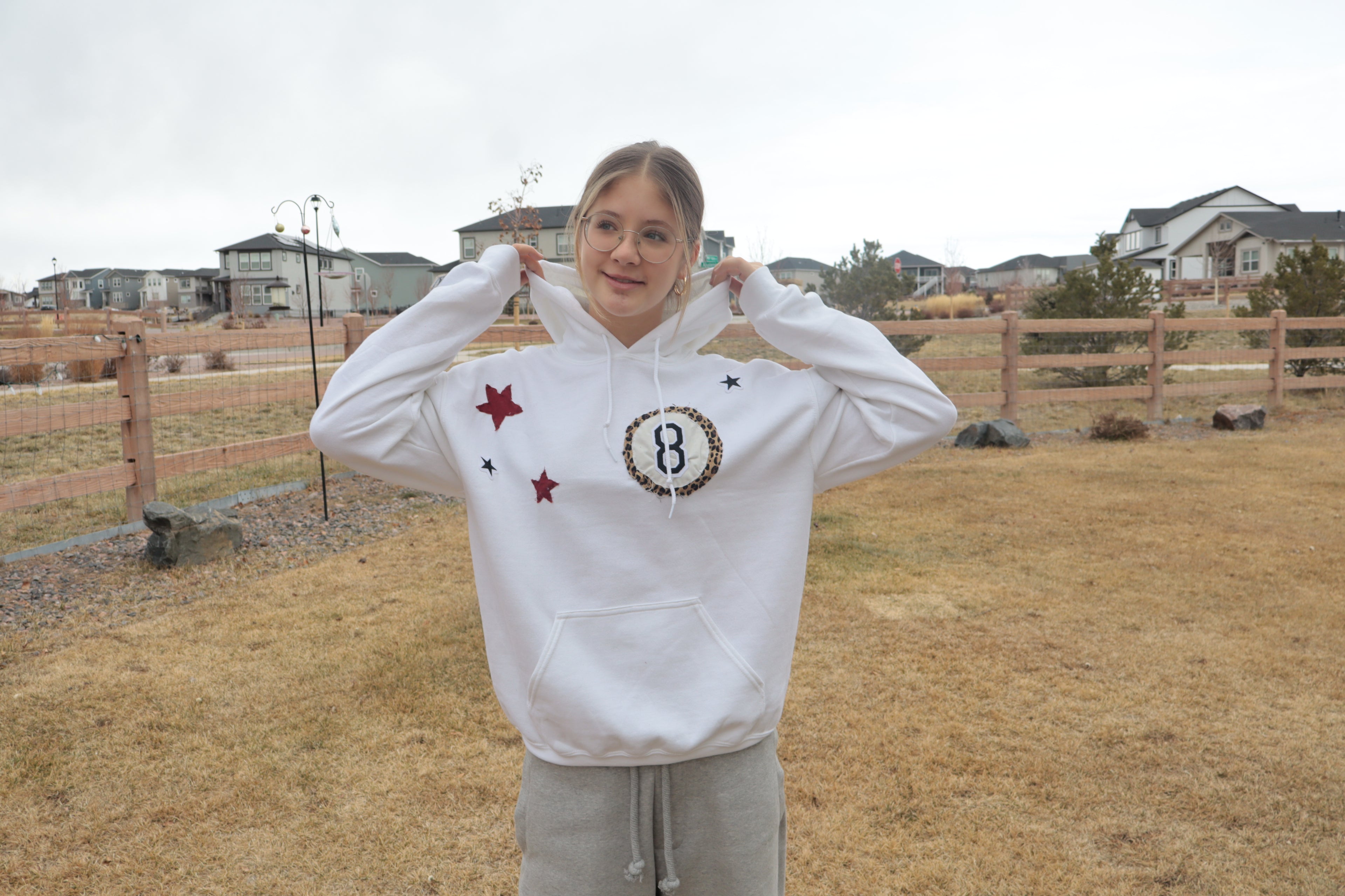 Lucky Eight Oversized Hoodie in Classic White (limited edition)