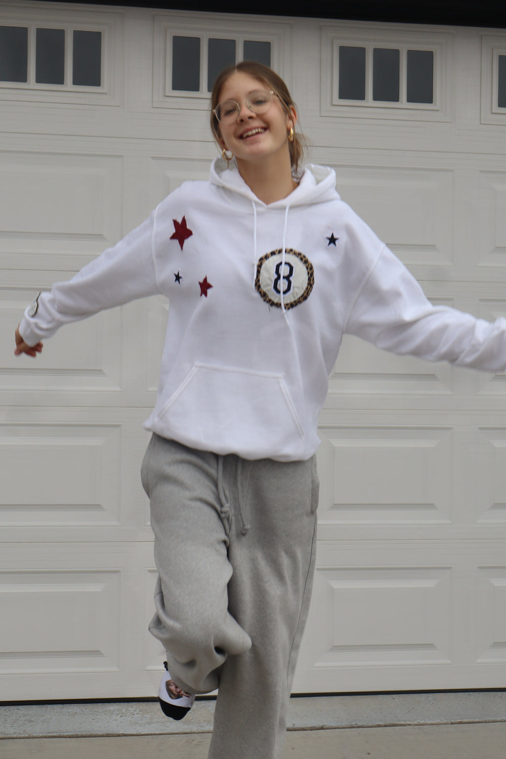 Lucky Eight Oversized Hoodie in Classic White (limited edition)