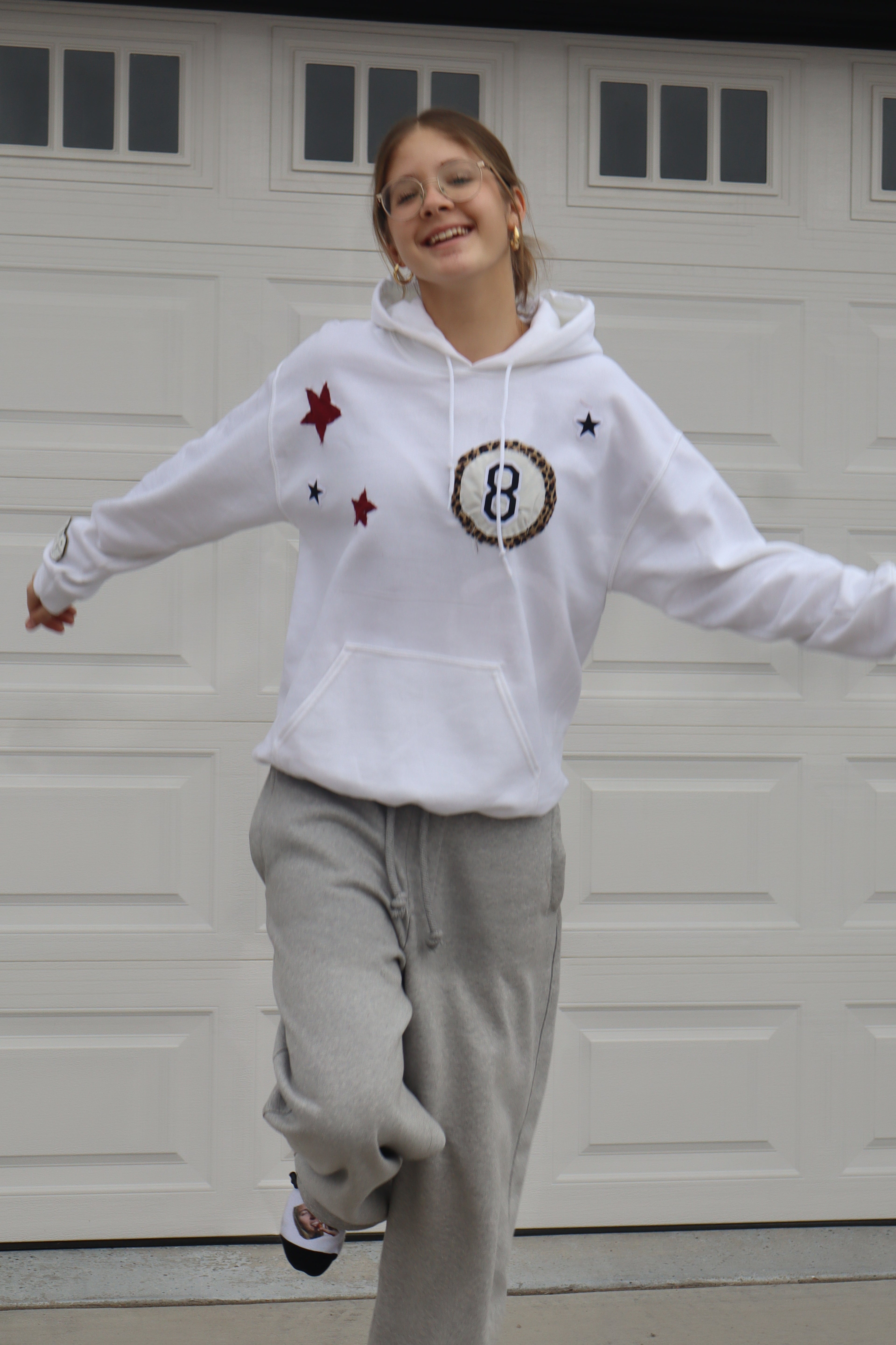 Lucky Eight Oversized Hoodie in Classic White (limited edition)